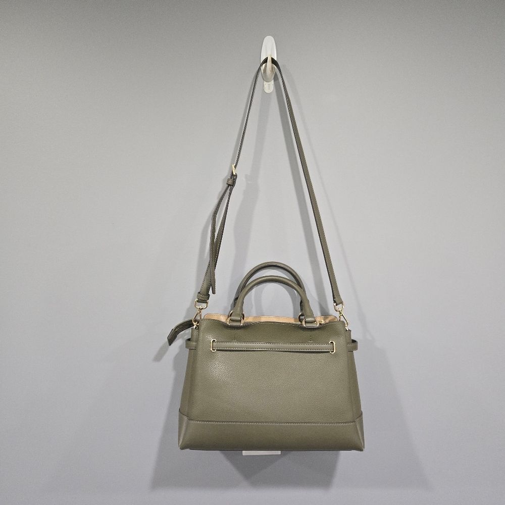 Michael Kors Reed Large Satchel Olive Green Pebbled Leather Bag 🛍️ - Picture 5 of 17